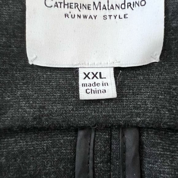CATHERINE Malandrino Runway Style Womens Sz 2XL Charcoal Jacket ZIP Front - Picture 7 of 9